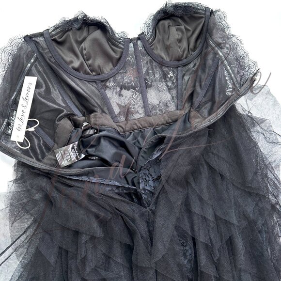 FOR LOVE & LEMONS Bustier Gown/Dress In Black NWT - Picture 11 of 13